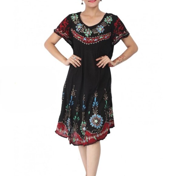 Artisan Dresses & Skirts - Women Hindus Summer short Sleeve Dress